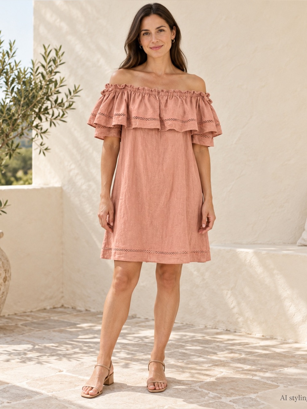 Melanie Lyne off-the-shoulder ruffle dress